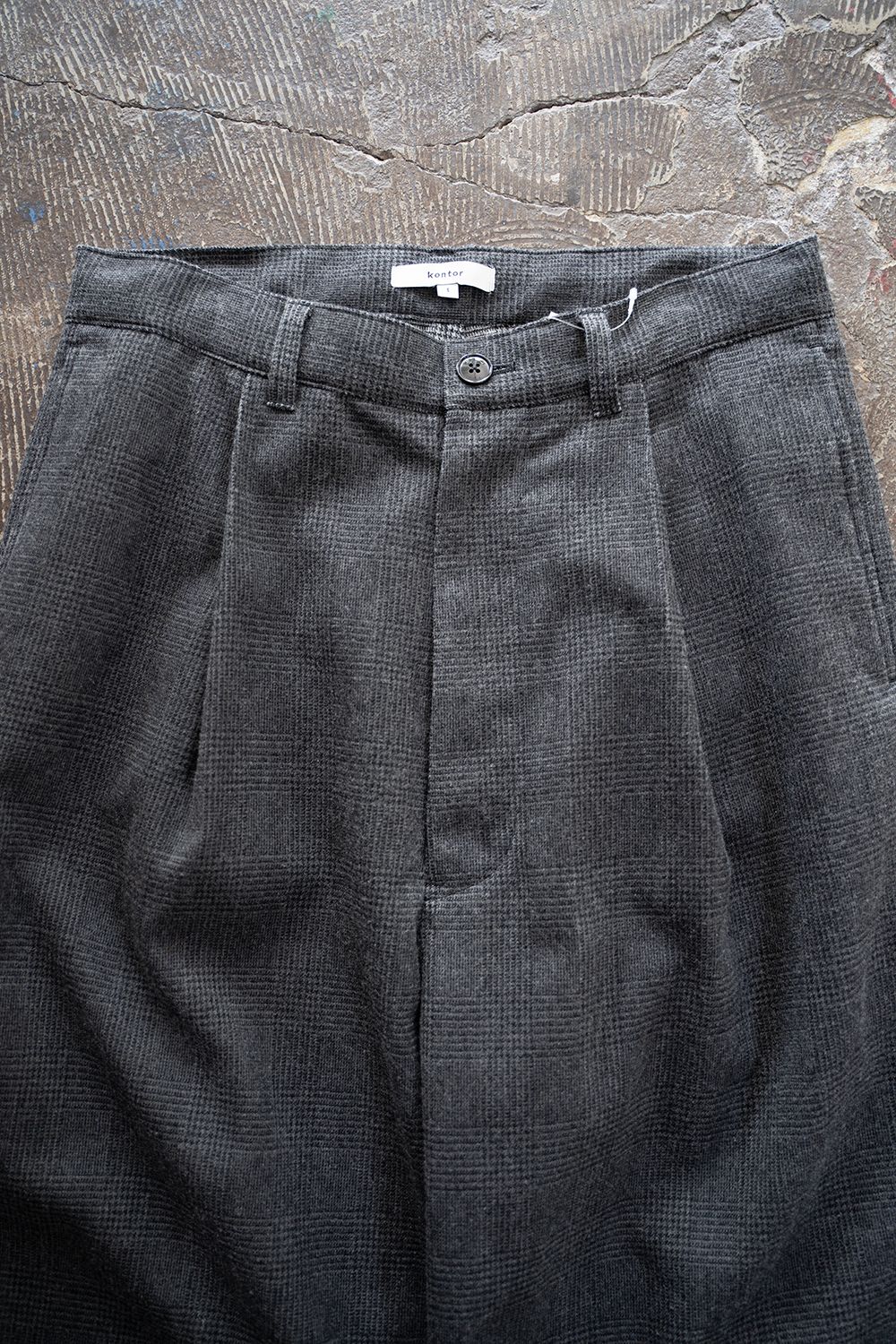 【25AW】Glen Check Trousers/グレンチェックトラウザーズ(GRAY)