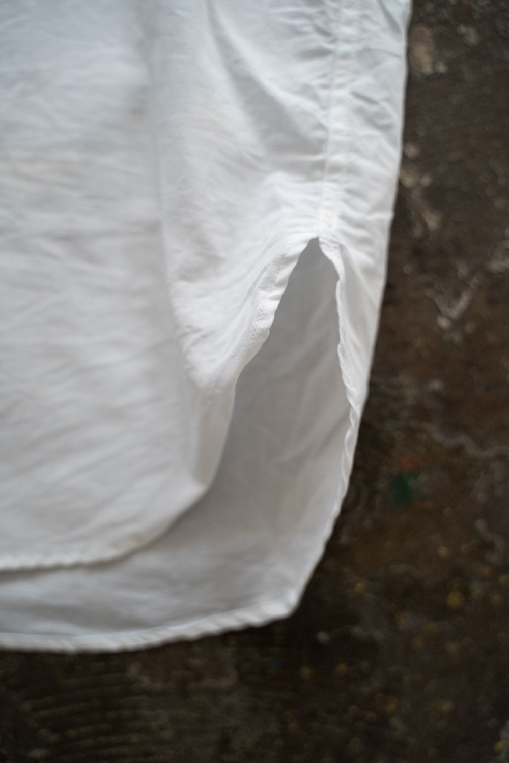 【ラスト1点】【24SS】ラミー混バンドカラープルオーバーシャツ(WHITE)