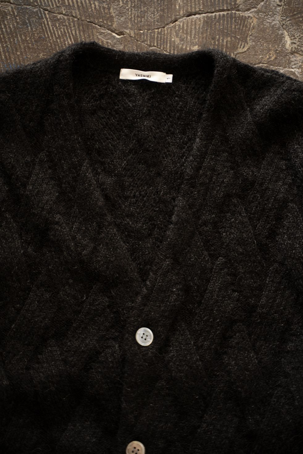 【26AW】Ochiba Mohair Cardigan(BLACK)