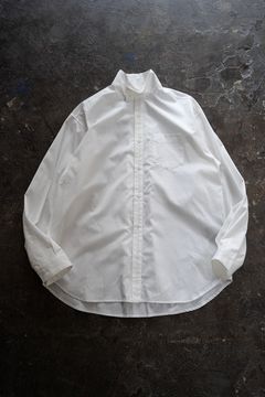 【ラスト1点】【23AW】High Neck Broad Shirt/ハイネックブロードシャツ(WHITE)