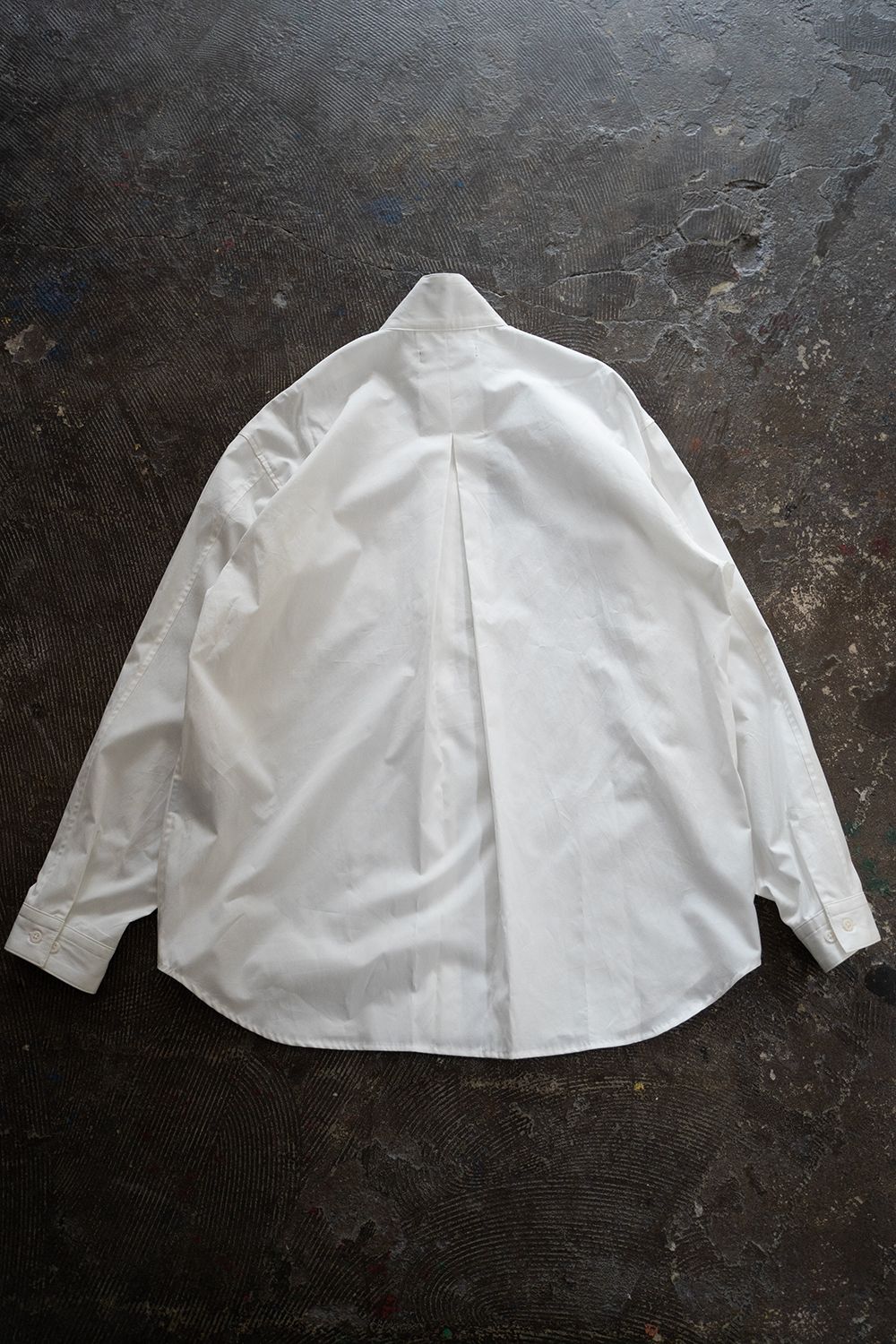【ラスト1点】【23AW】High Neck Broad Shirt/ハイネックブロードシャツ(WHITE)
