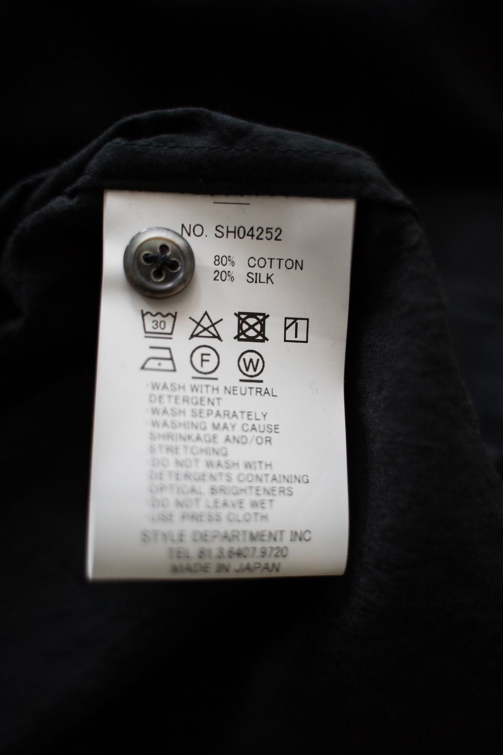 【ラスト1点】【25SS】コットンシルクオープンカラーシャツ(BLACK)
