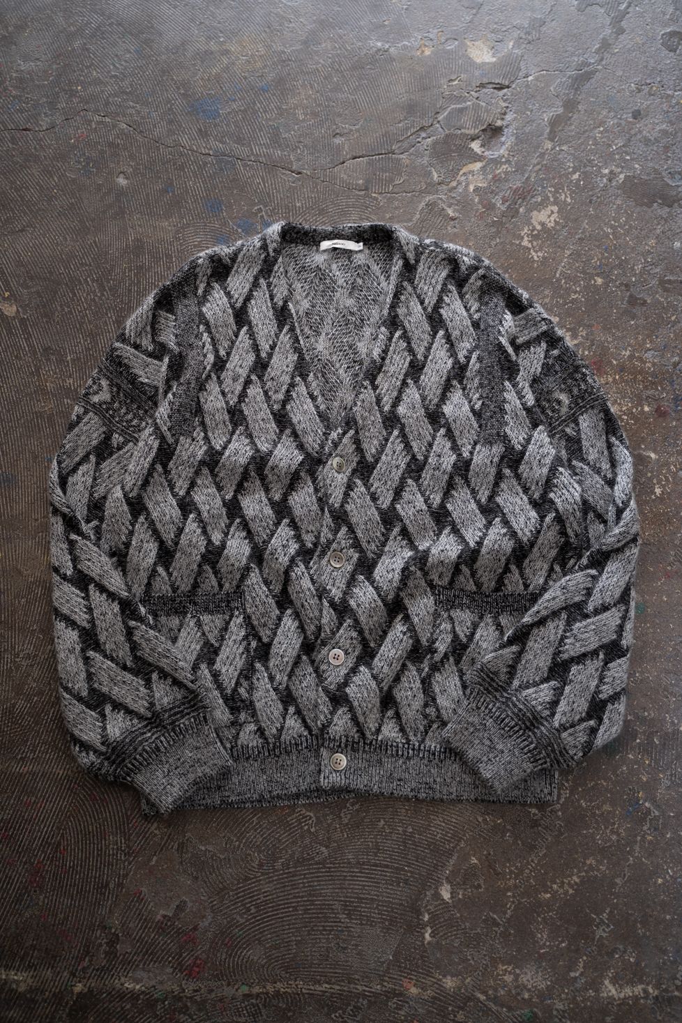 【26AW】Ochiba Mohair Cardigan(MIX GRAY)