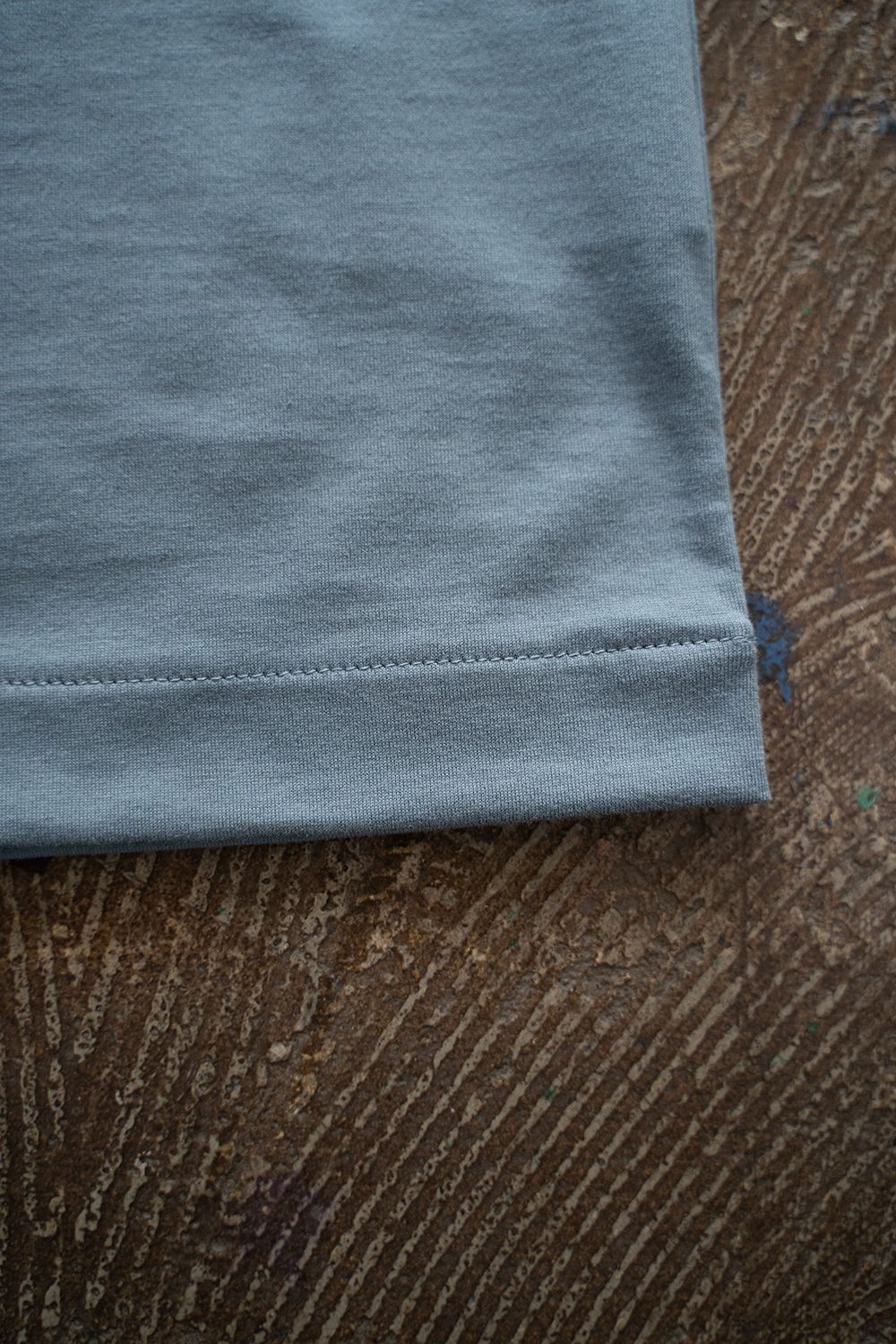 【25SS】オーバーサイズネックリブTシャツ(SMOKE BLUE)