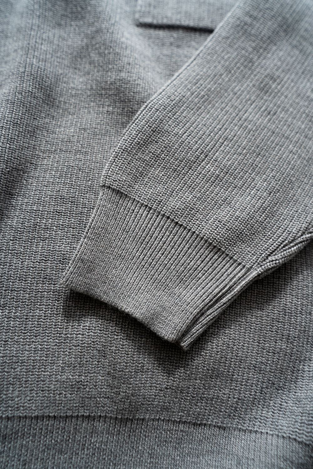 【ラスト1点】コットン×ウール畔編みニット(GRAY)