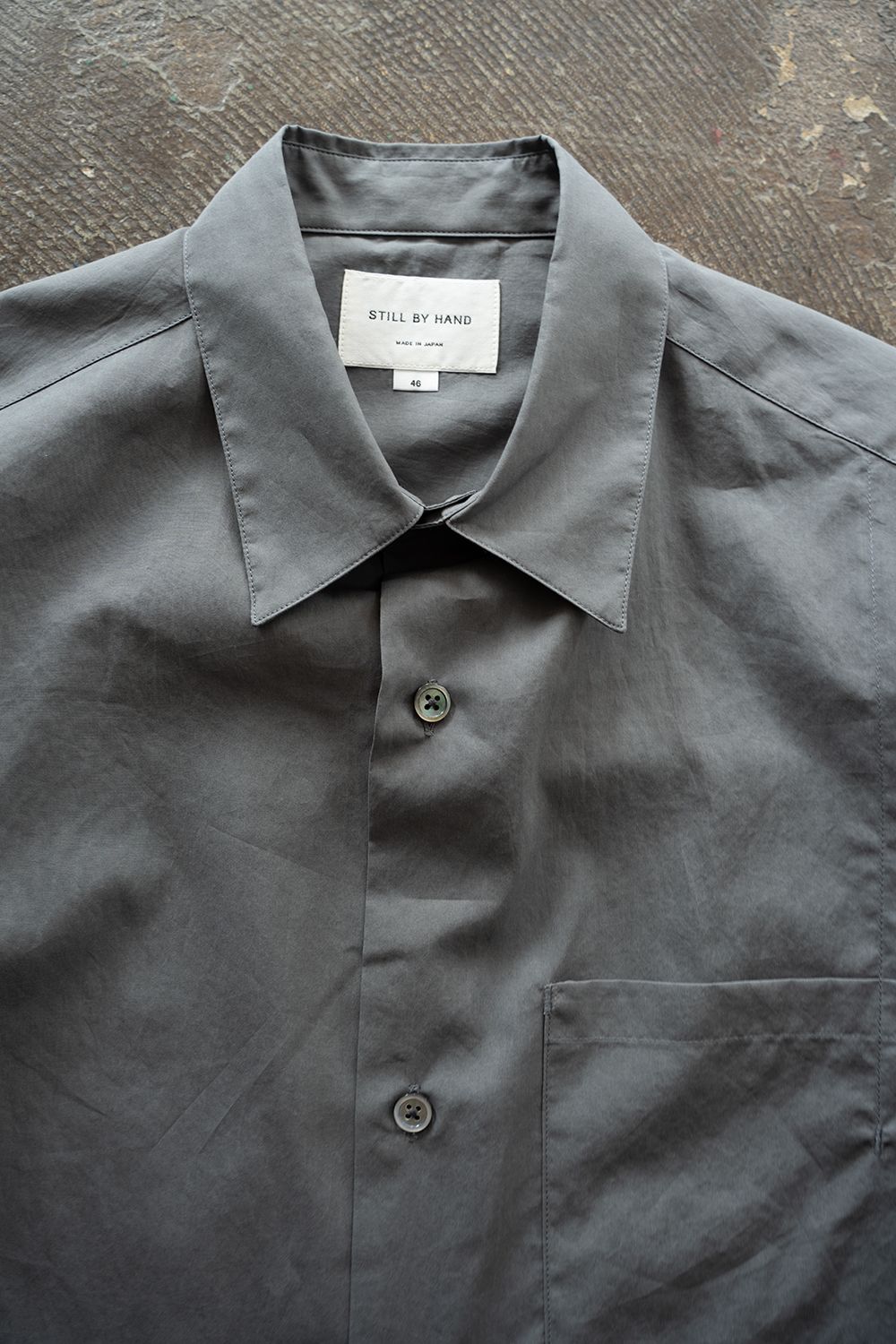 【26SS】コットンブロード半袖シャツ(GREY)