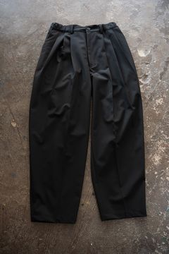【ラスト1点】【26SS】Summer Wool 3 Pleat Pants(BLACK)