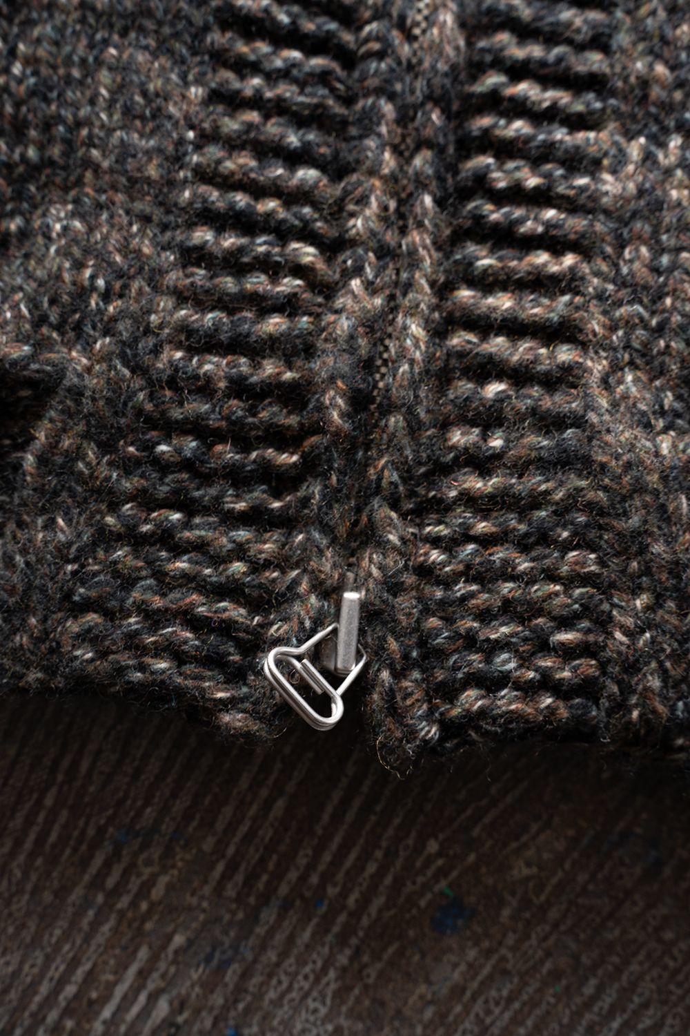 【Sサイズ】yak/lambs multi ply HAND KNITTING cowichan sweater(CAMO)