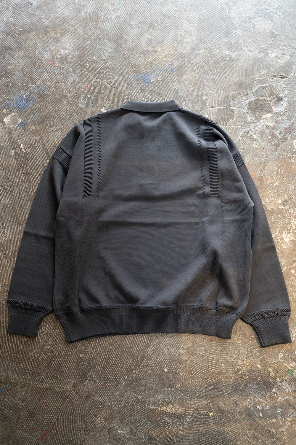 【ラスト1点】Yonaga Knit Polo(OFF BLACK)