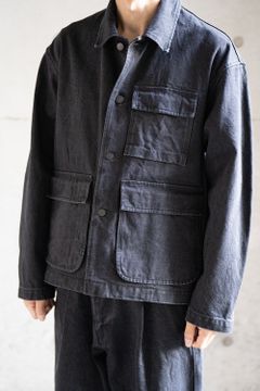【ラスト1点】【22AW】Denim Coverall Jacket(BLACK)