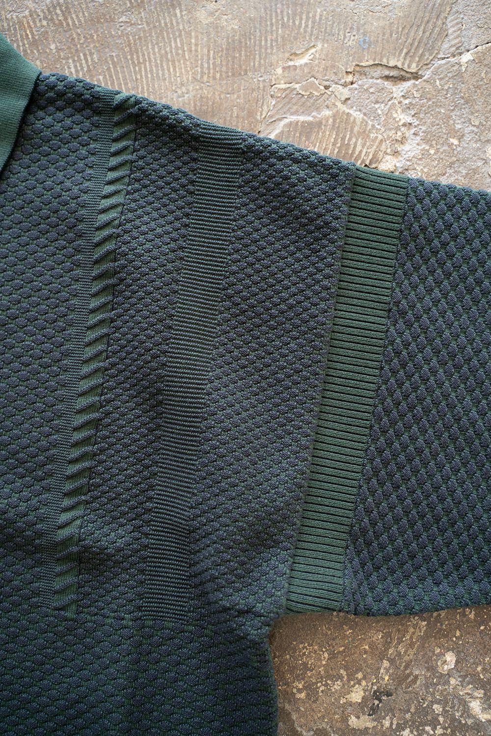 YASHIKI - 【ラスト1点】【24AW】Sekka Knit Polo(GREEN) | Salty YASHIKI - 【ラスト1点】【24AW】Sekka Knit Polo(GREEN) | Salty