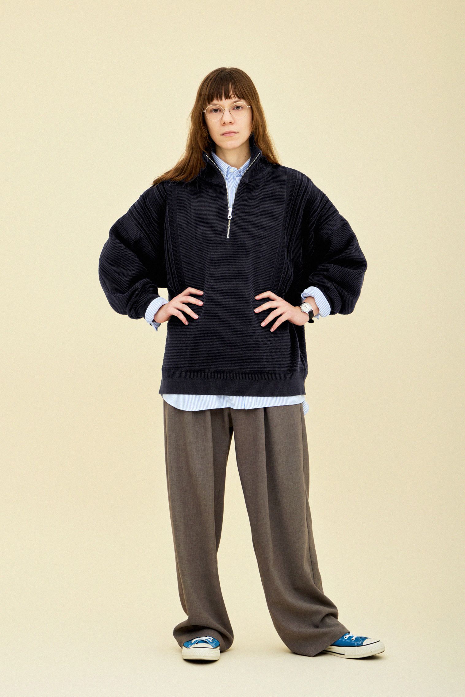 yuhkiページ YASHIKI - 【ラスト1点】【25AW】Fuyushigure Half Zip Knit