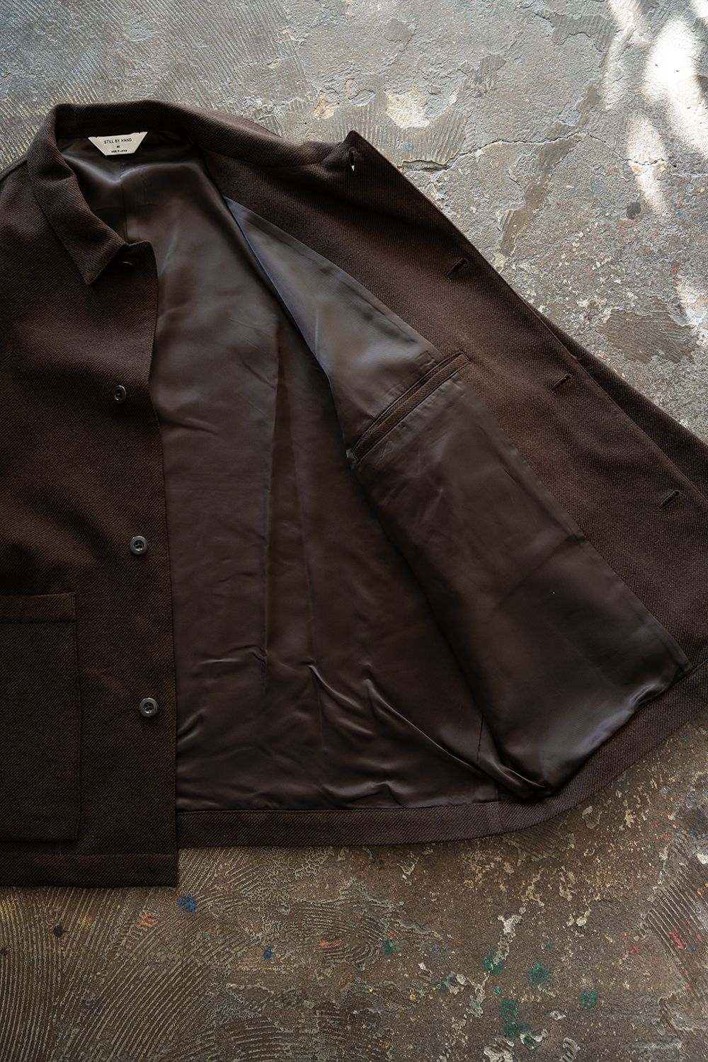 【26AW】コットン×ウールカルゼカバーオール(DARK BROWN)