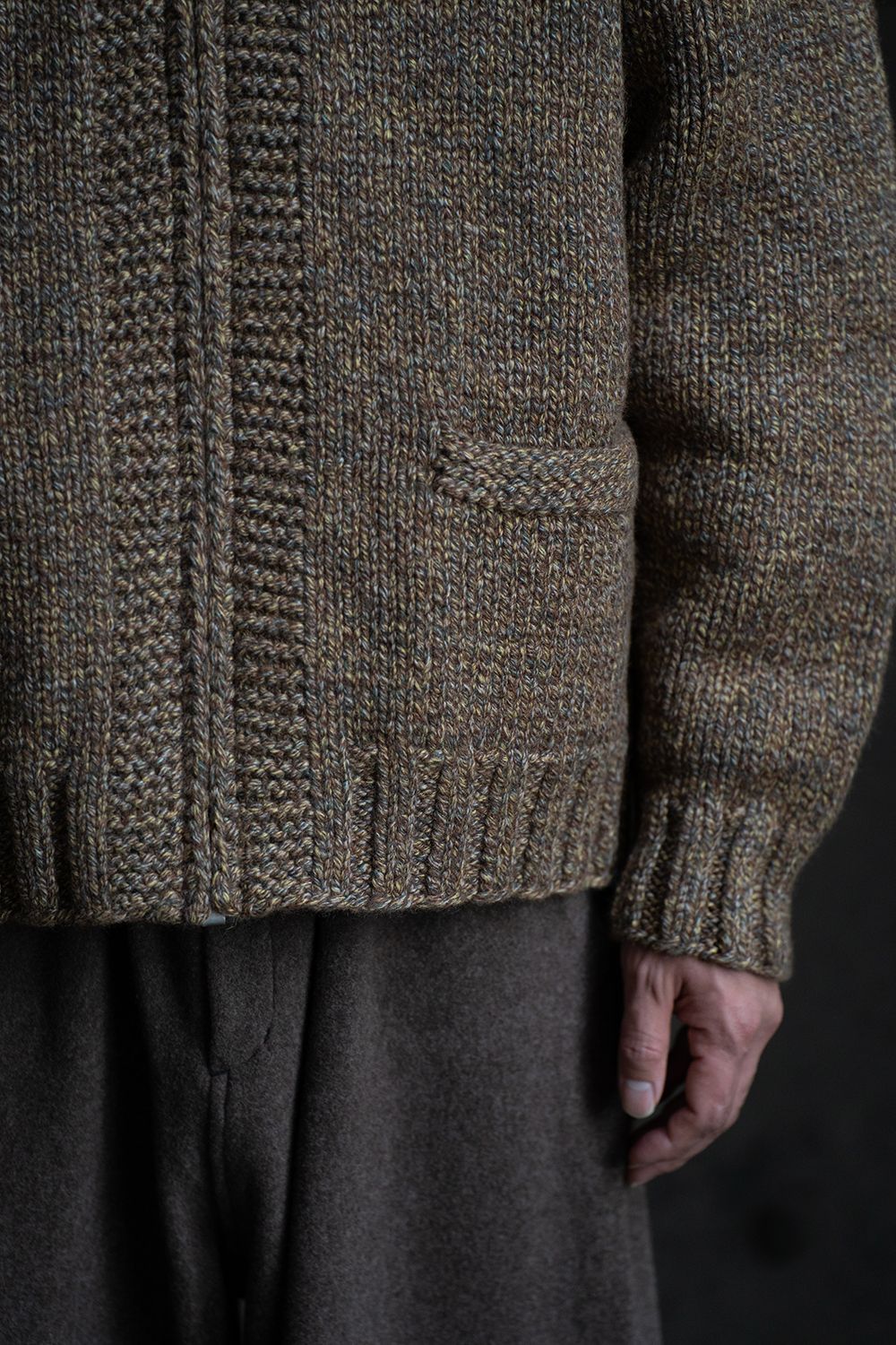 【ラスト1点】yak/lambs multi ply HAND KNITTING cowichan sweater(MARRON)