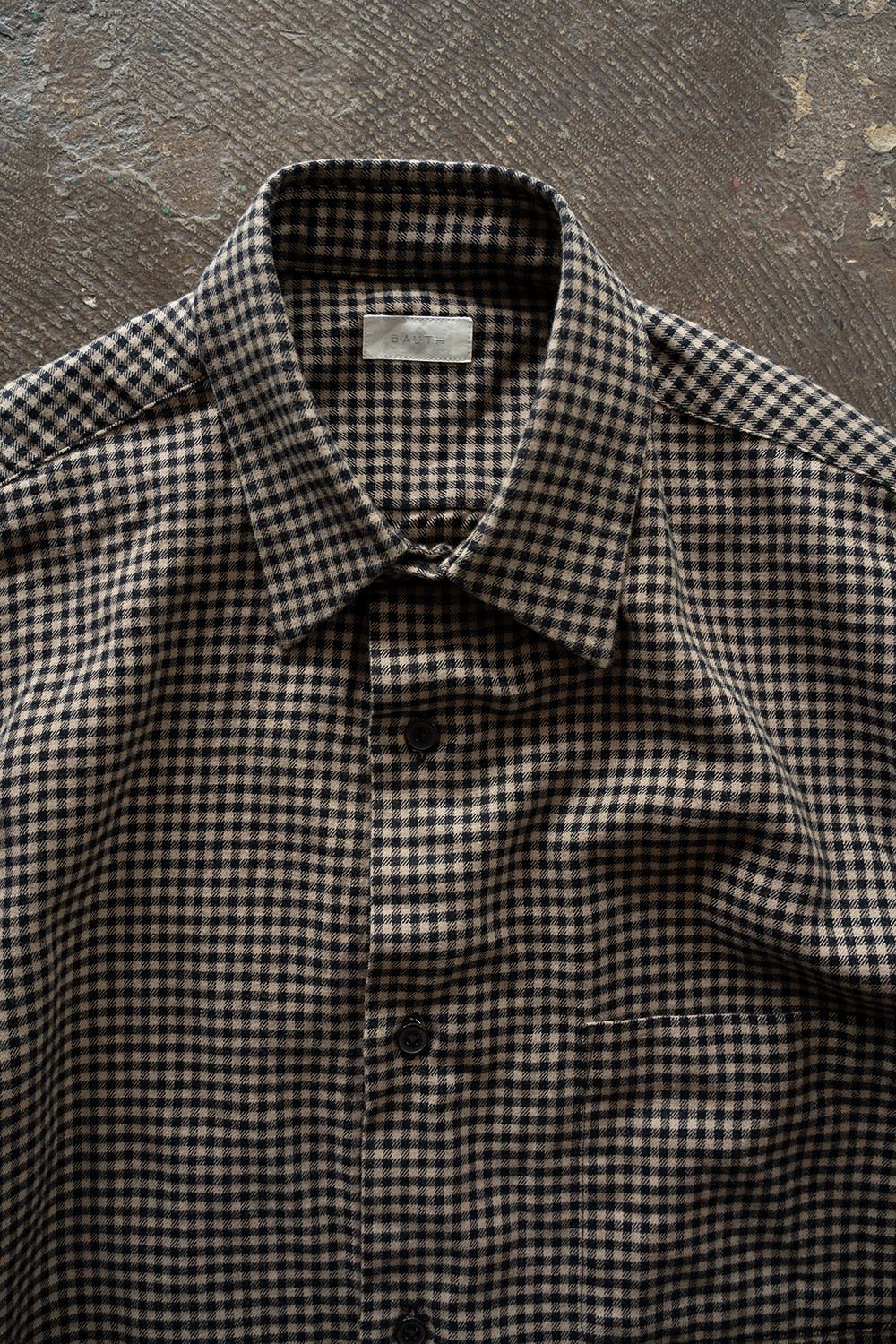 【26AW】Cotton Wool Check Shirts(BEIGE×BLACK CHECK)