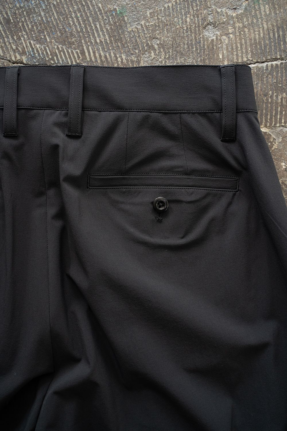 【25SS】1-Tack Nylon Trousers/1タックナイロントラウザーズ(BLACK)