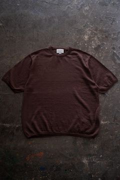 【26SS】リネン×コットンニットTee(BORDEAUX)