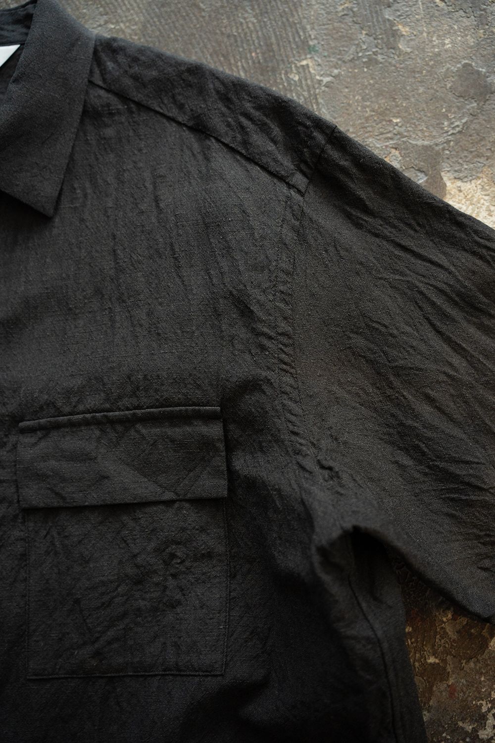 【25AW】ウール×リネンオーバーサイズシャツ(CHARCOAL)