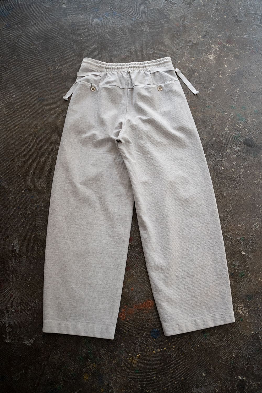 【ラスト1点】High Waist Easy Pants/ハイウエストインレイイージーパンツ(IVORY)