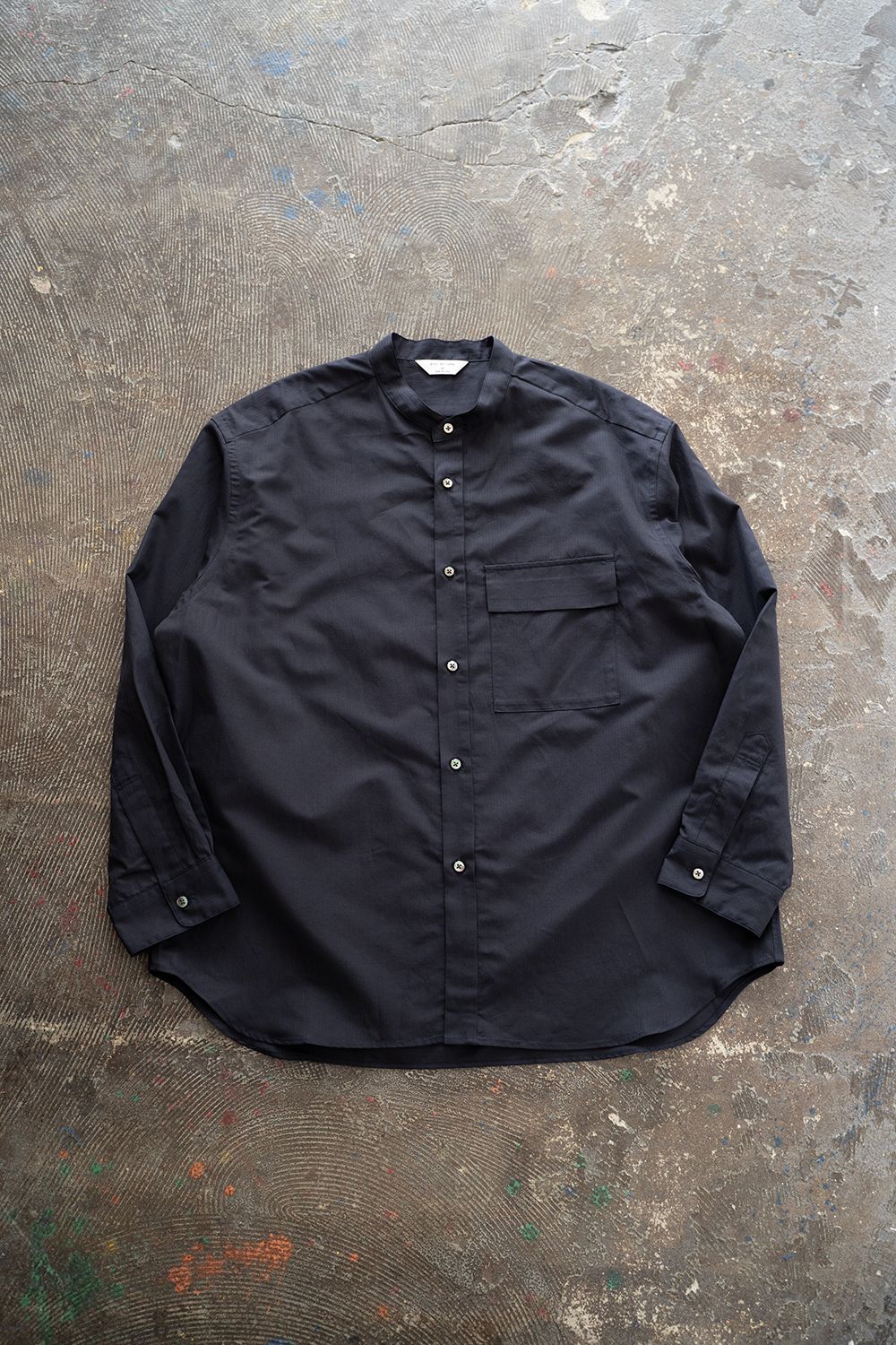 【ラスト1点】【26SS】コットン×ラミーオーバーサイズシャツ(NAVY STRIPE)