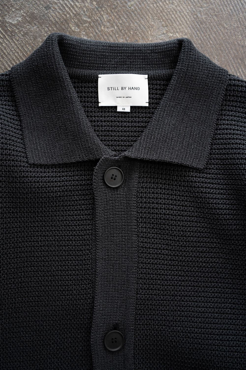 【26SS】和紙混7Gニットブルゾン(INK BLACK)