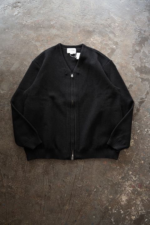 【26AW】10Gニットジップカーディガン(BLACK)