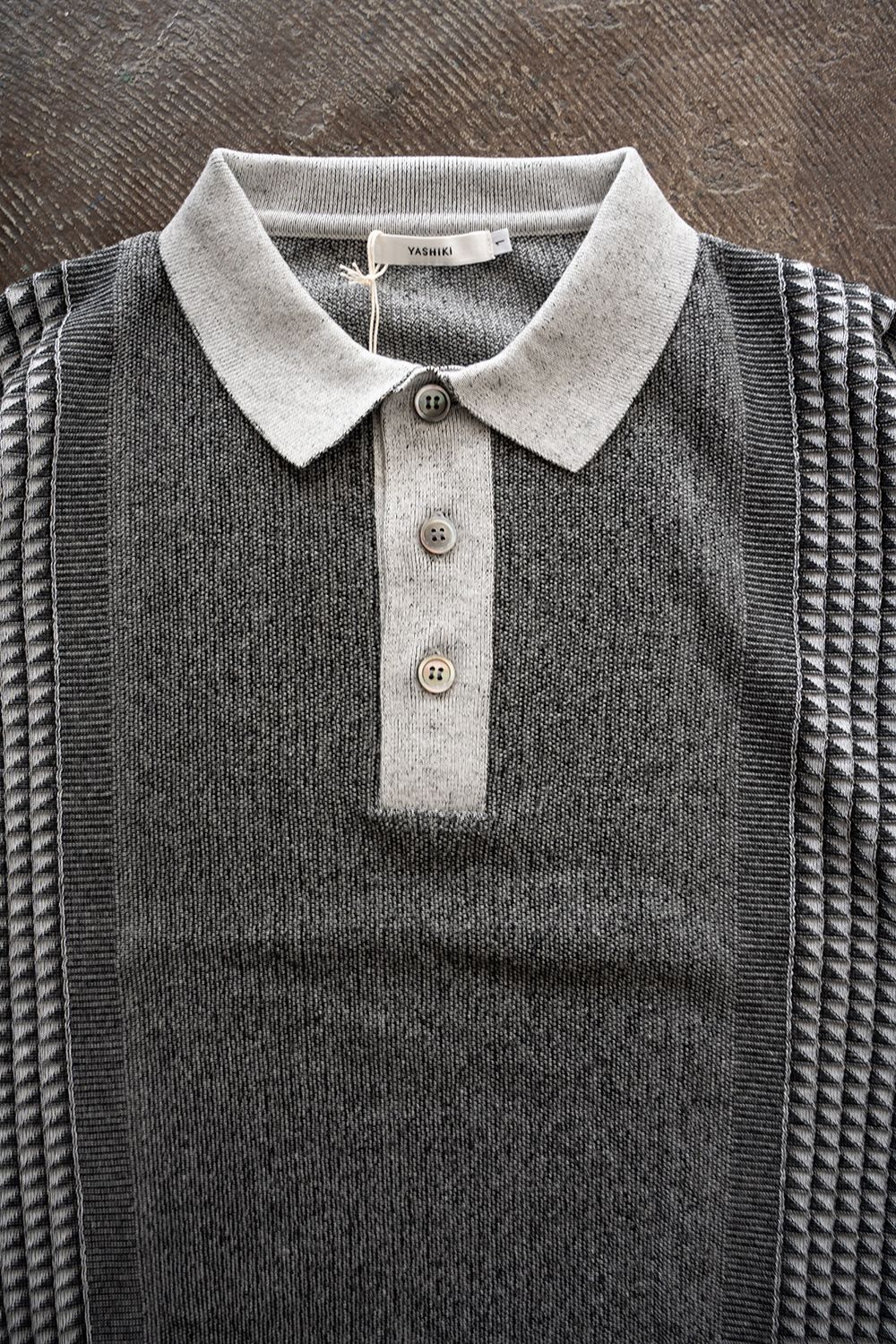 【26SS】Aotsuyu Knit Polo(MIX GRAY)