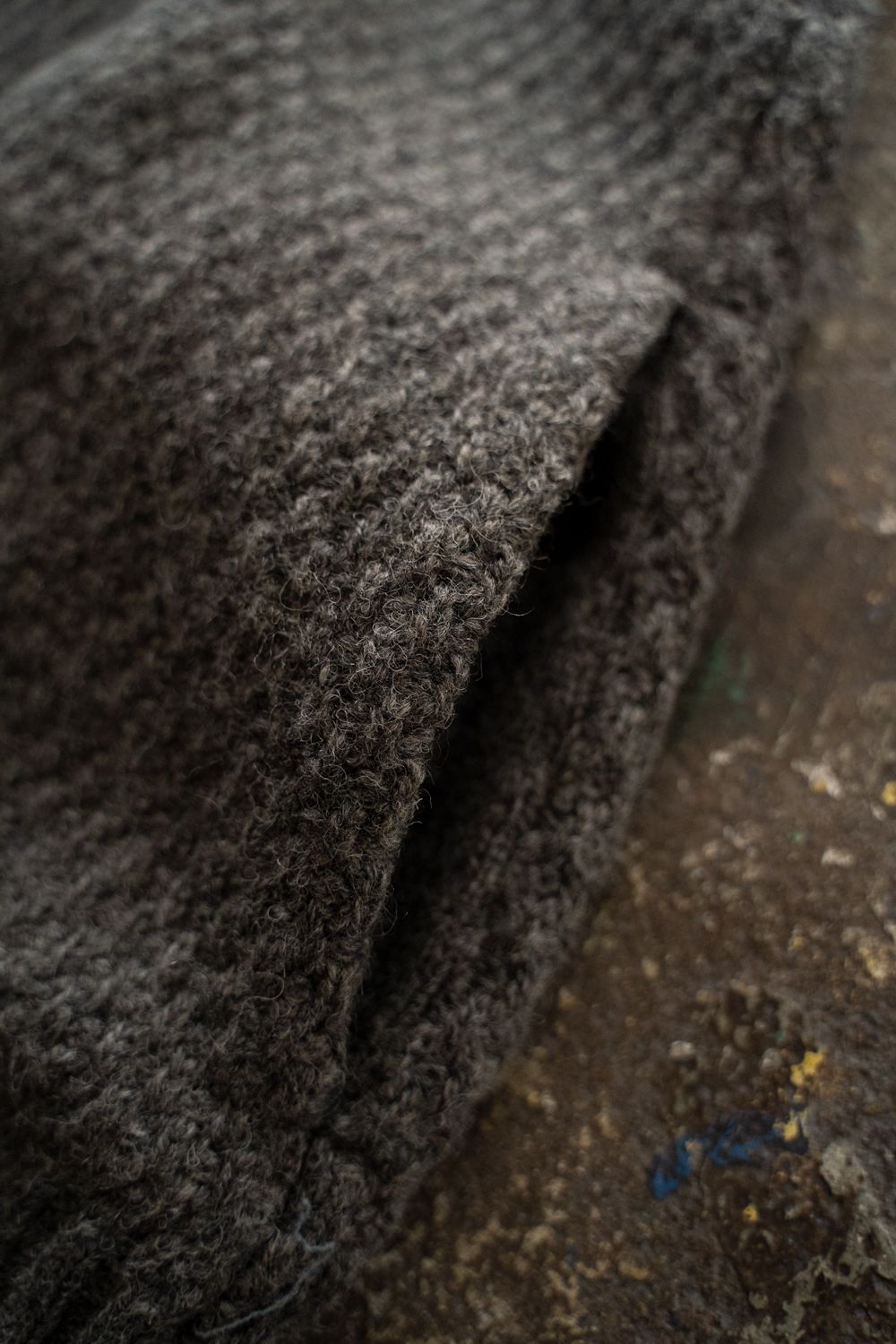 【ラスト1点】【25AW】英国羊毛5Gニットジップブルゾン(GRAY)