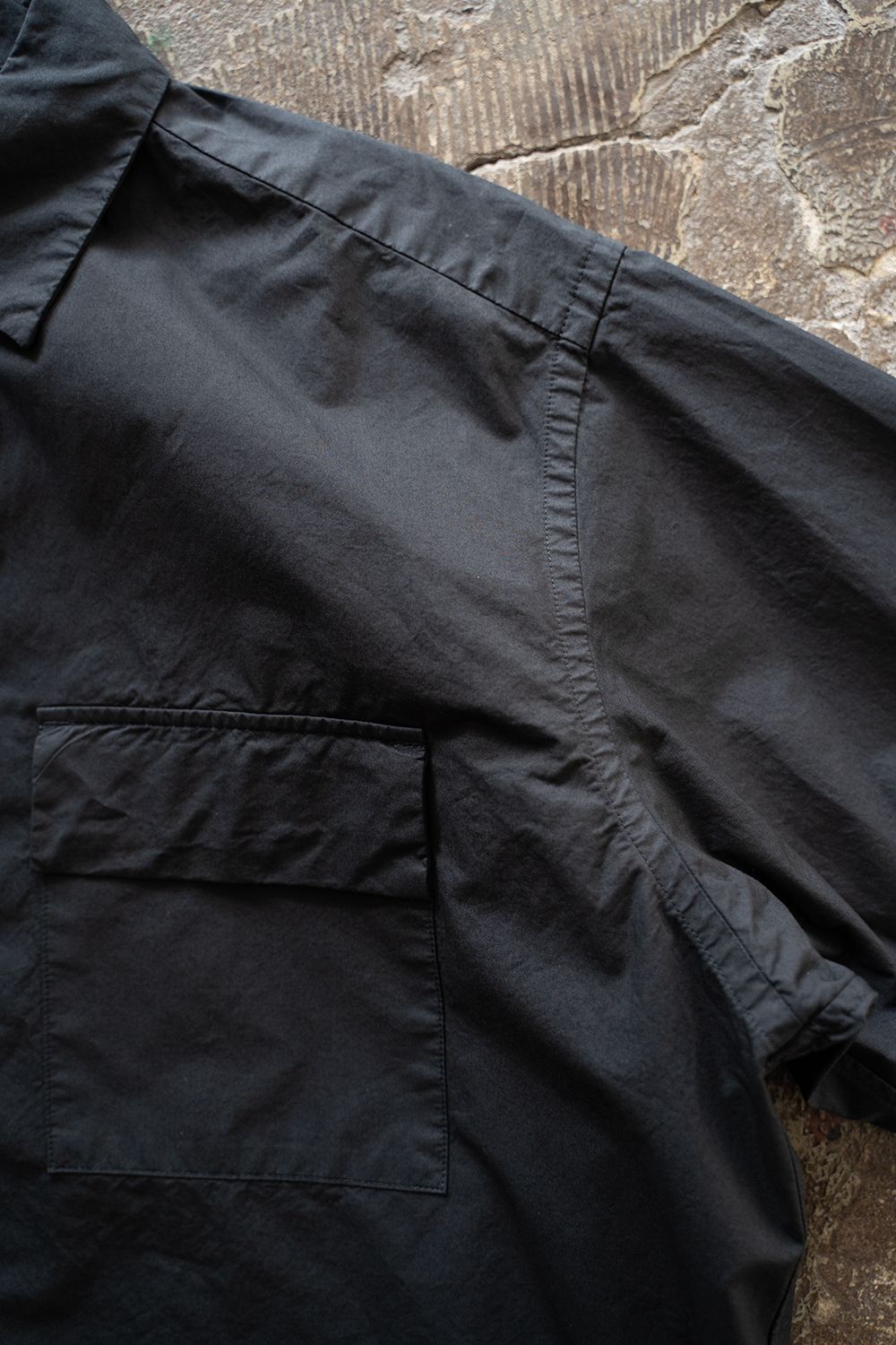 【ラスト1点】【25SS】ガーメントダイオーバーシャツ(BLACK NAVY)