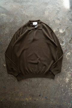 【26AW】コットン×シルク12Gニットポロ(KHAKI BROWN)