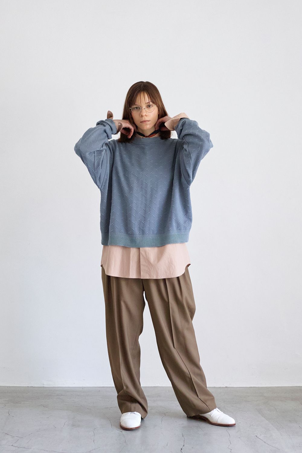 YASHIKI - Sakuraame Knit(PALE BLUE) | Salty