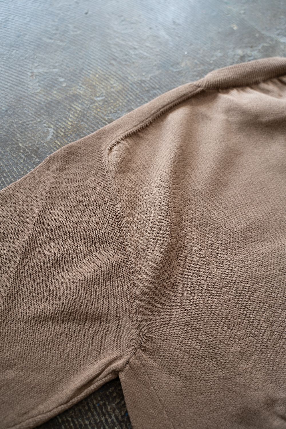 【ラスト1点】和紙混サドルショルダーニット(LIGHT BROWN)