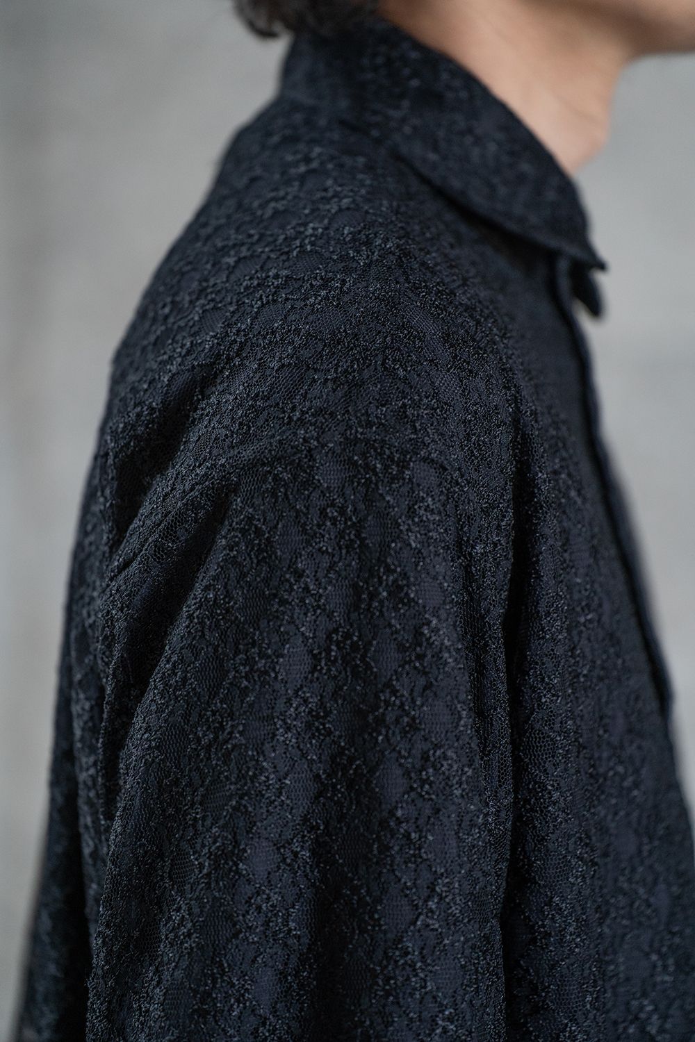 【ラスト1点】【24SS】Russell Lace L/S Shirt/ラッセルレースロングスリーブシャツ(BLACK)