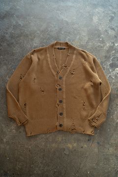 【ラスト1点】【24SS】Damage Knit Cardigan/ダメージニットカーディガン(OLIVE)