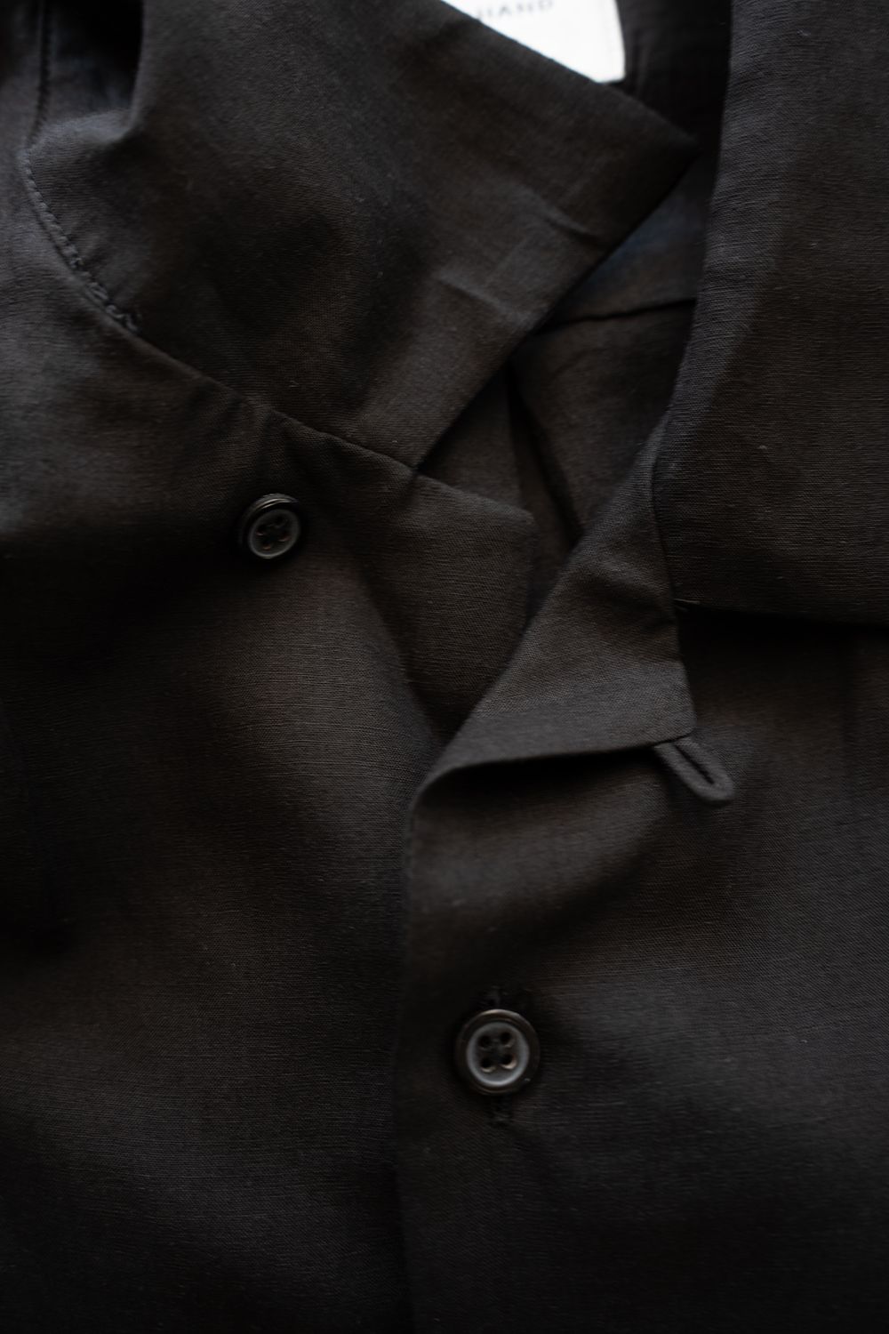 【26SS】セルロース×ラミーオープンカラーシャツ(BLACK)