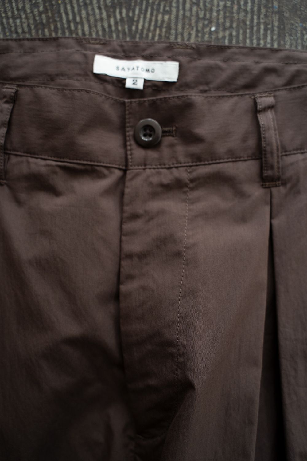 【26SS】2-Tack Puckering Wide Pants/2タックパッカリングワイドパンツ(BROWN)
