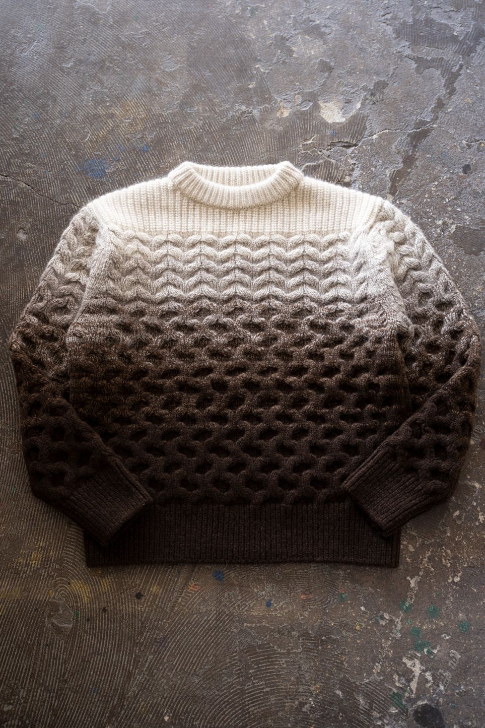 undyed yak/New Zealand wool ombre sweater(NATURAL)