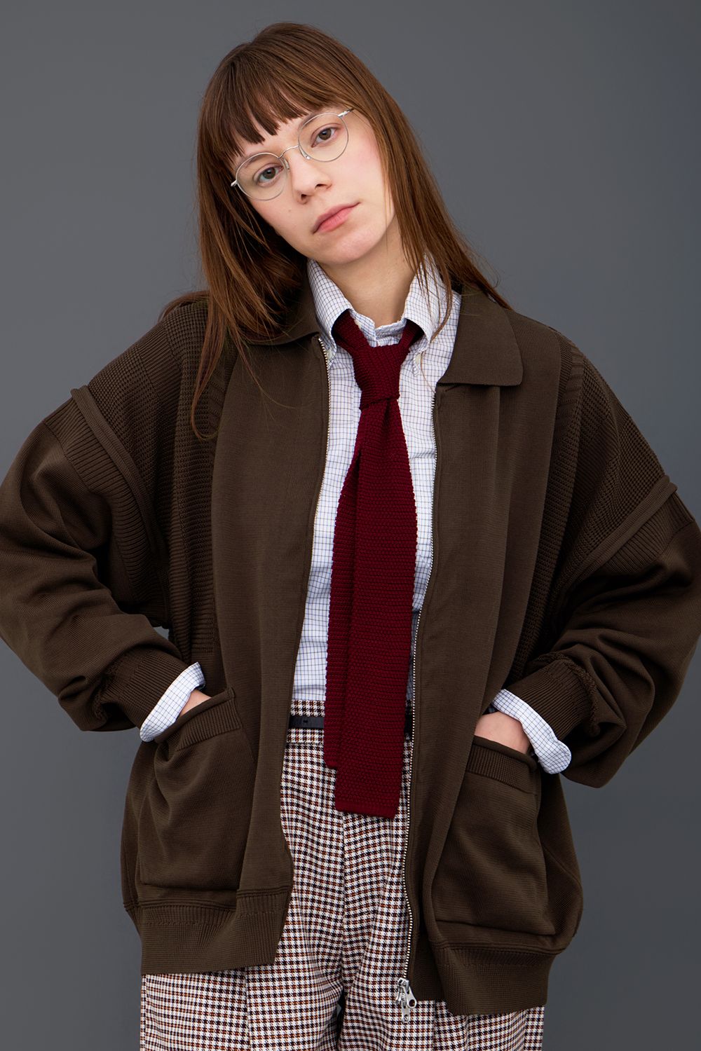 【26AW】Akiyo Zip Cardigan(BROWN)