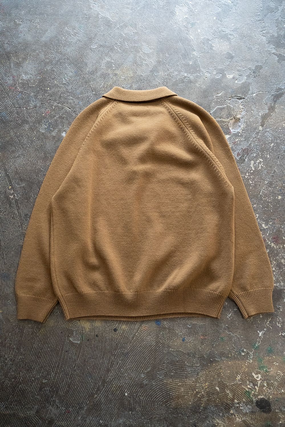【ラスト1点】【23AW】7Gスキッパーポロニット(CAMEL)