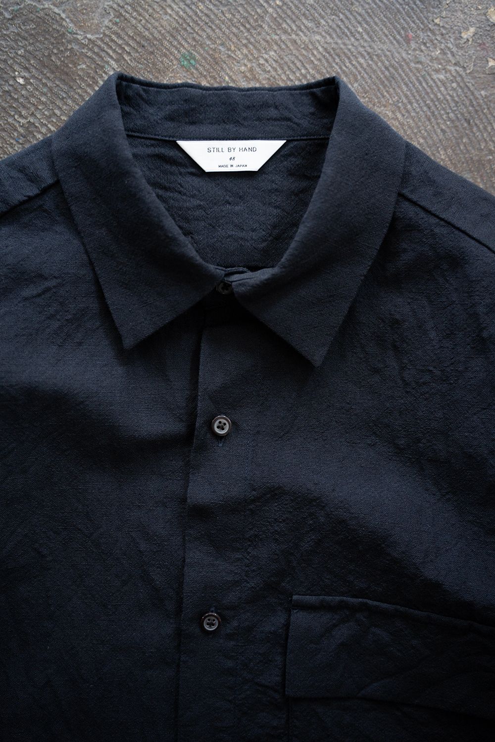 【25AW】ウール×リネンオーバーサイズシャツ(NAVY)