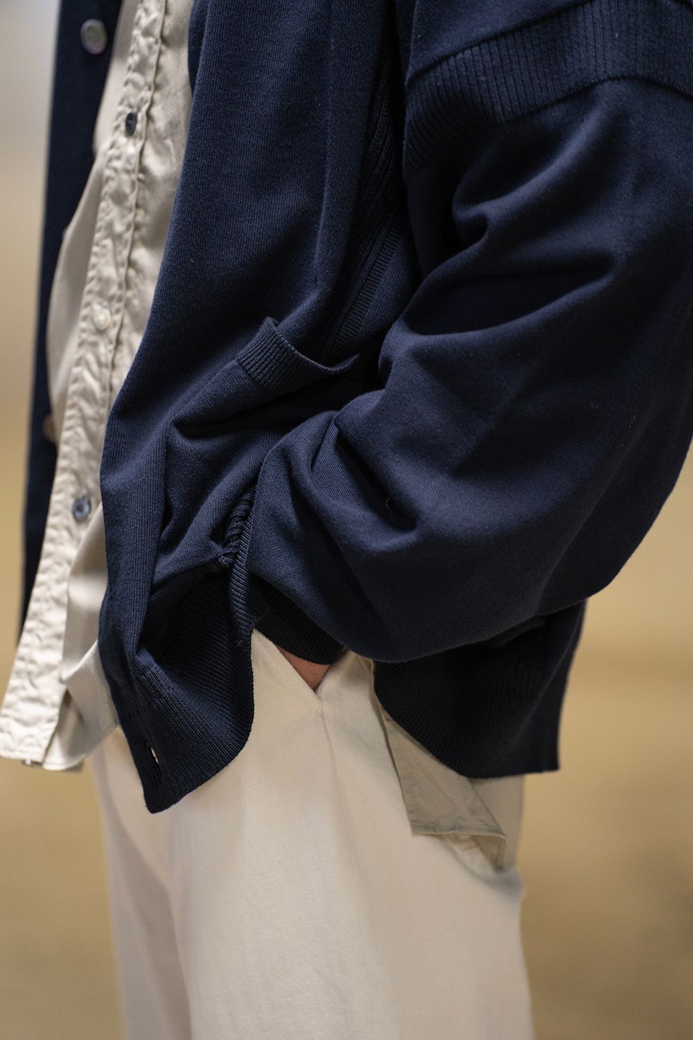 YASHIKI - 【ラスト1点】【25SS】Rakki Collar Cardigan(NAVY