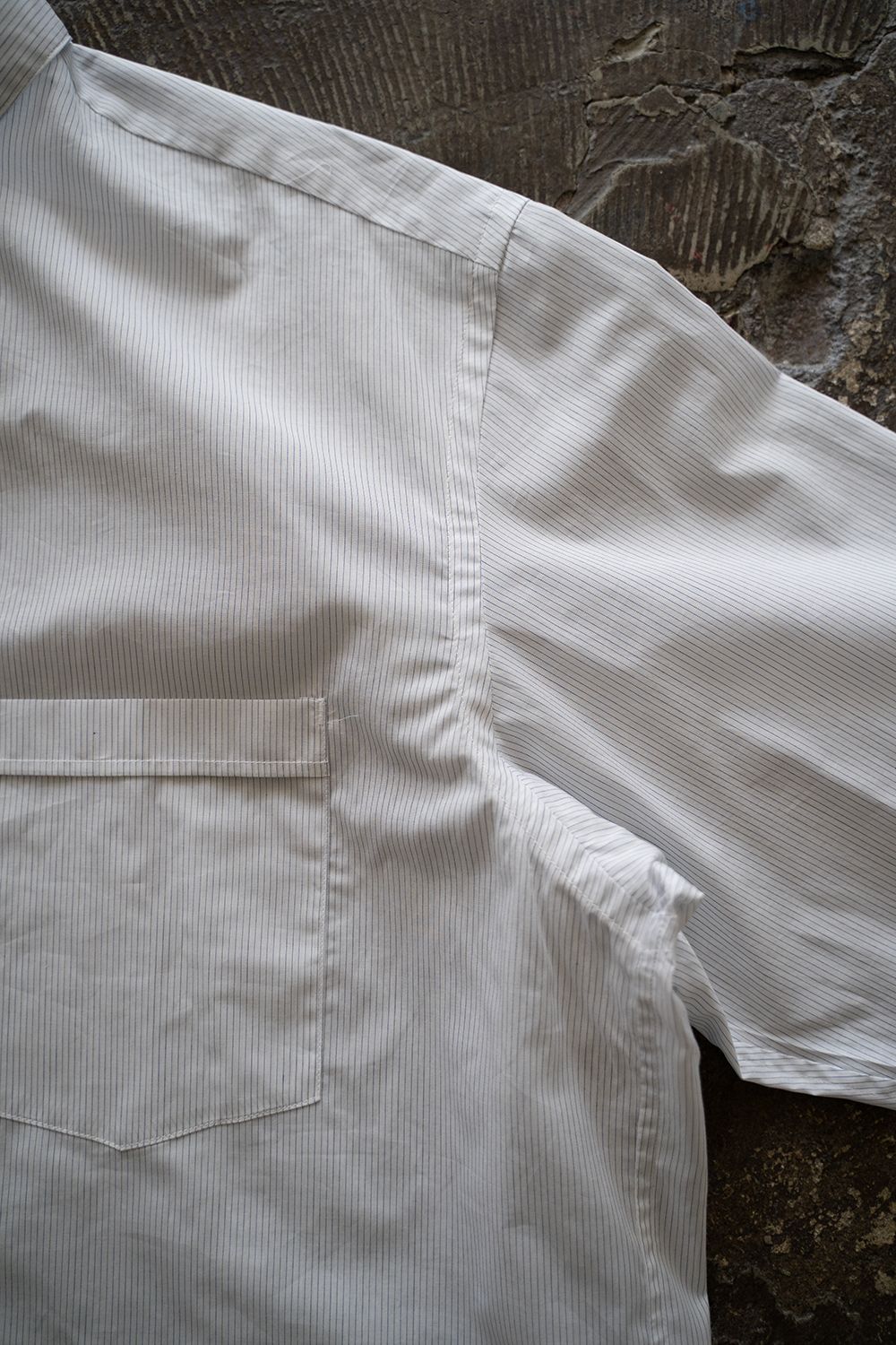 【ラスト1点】【25SS】極小襟ストライプシャツ(WHITE)