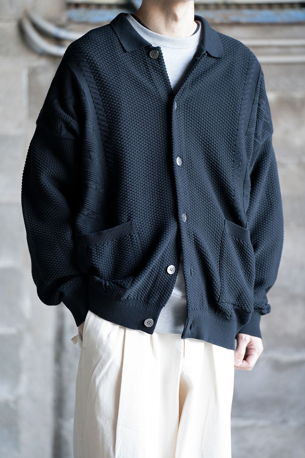 YASHIKI Hoshikuzu Collar Cardigan black-