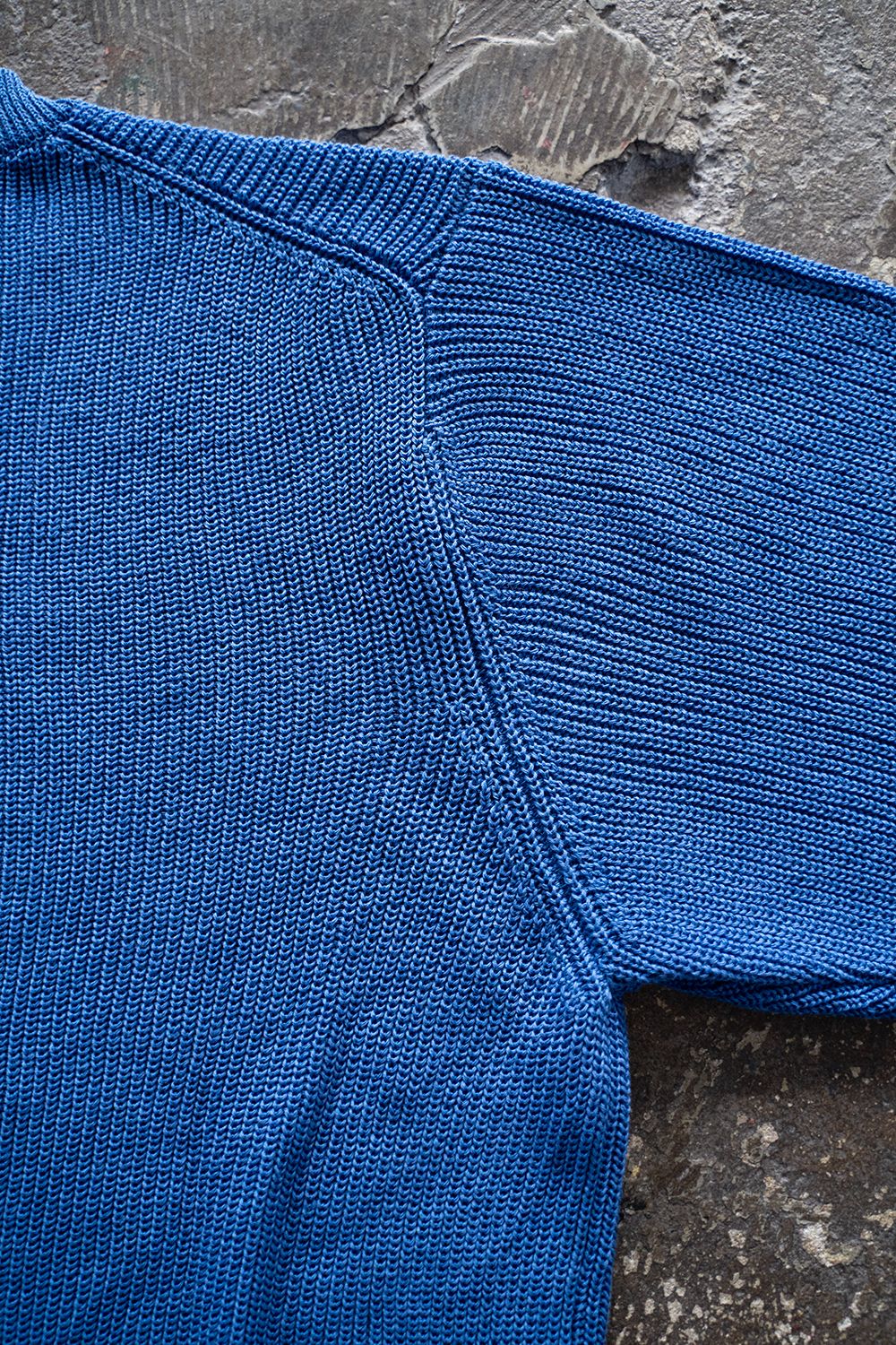 【ラスト1点】【23SS】擬麻コットンクルーネックニット(BLUE)