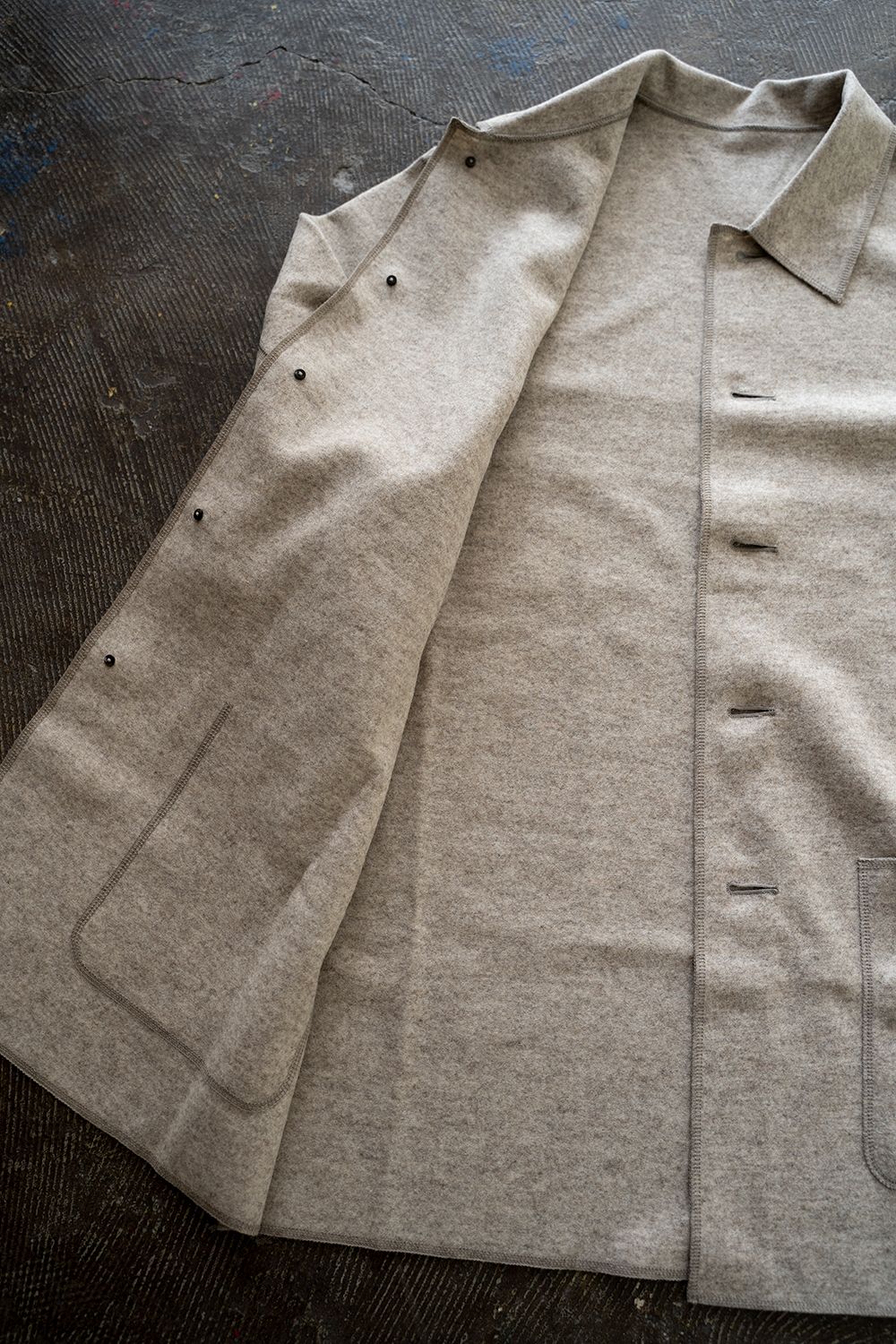 Cale - 【ラスト1点】Wool Felt Coat/縮絨ウールコート(GRAY) | Salty