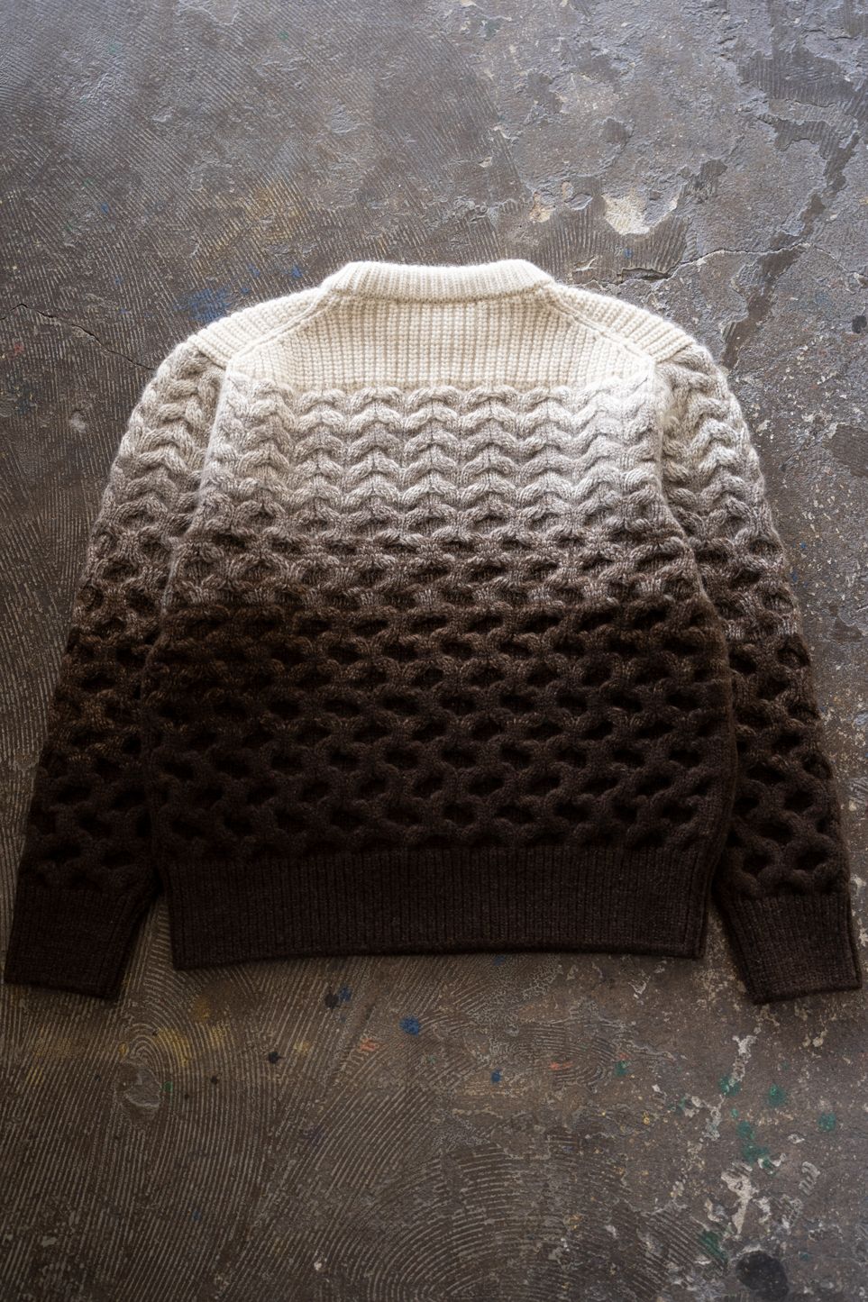 undyed yak/New Zealand wool ombre sweater(NATURAL)