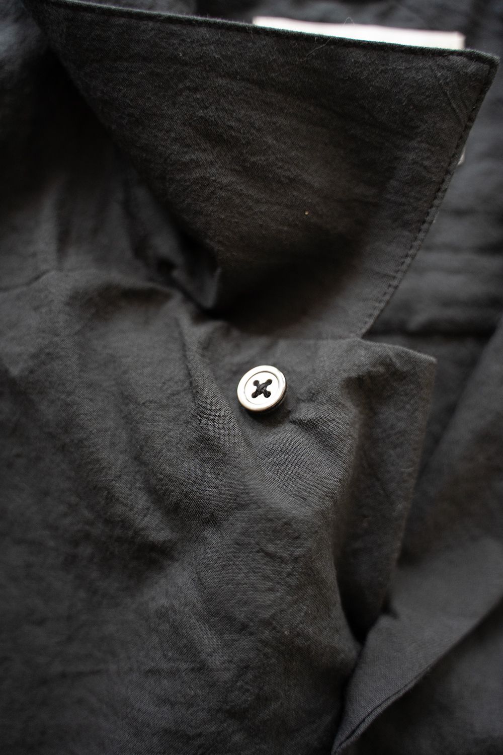 【ラスト1点】【25SS】コットンシルクオープンカラーシャツ(BLACK)