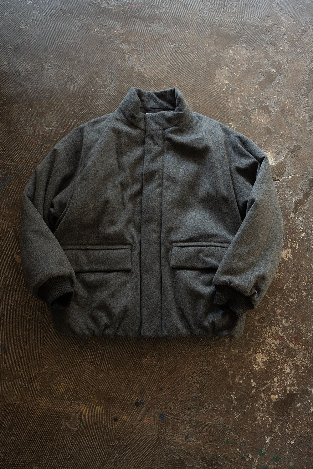 【26AW】Super100'sローデンクロスシンサレートスタンドカラーブルゾン(GRAY)