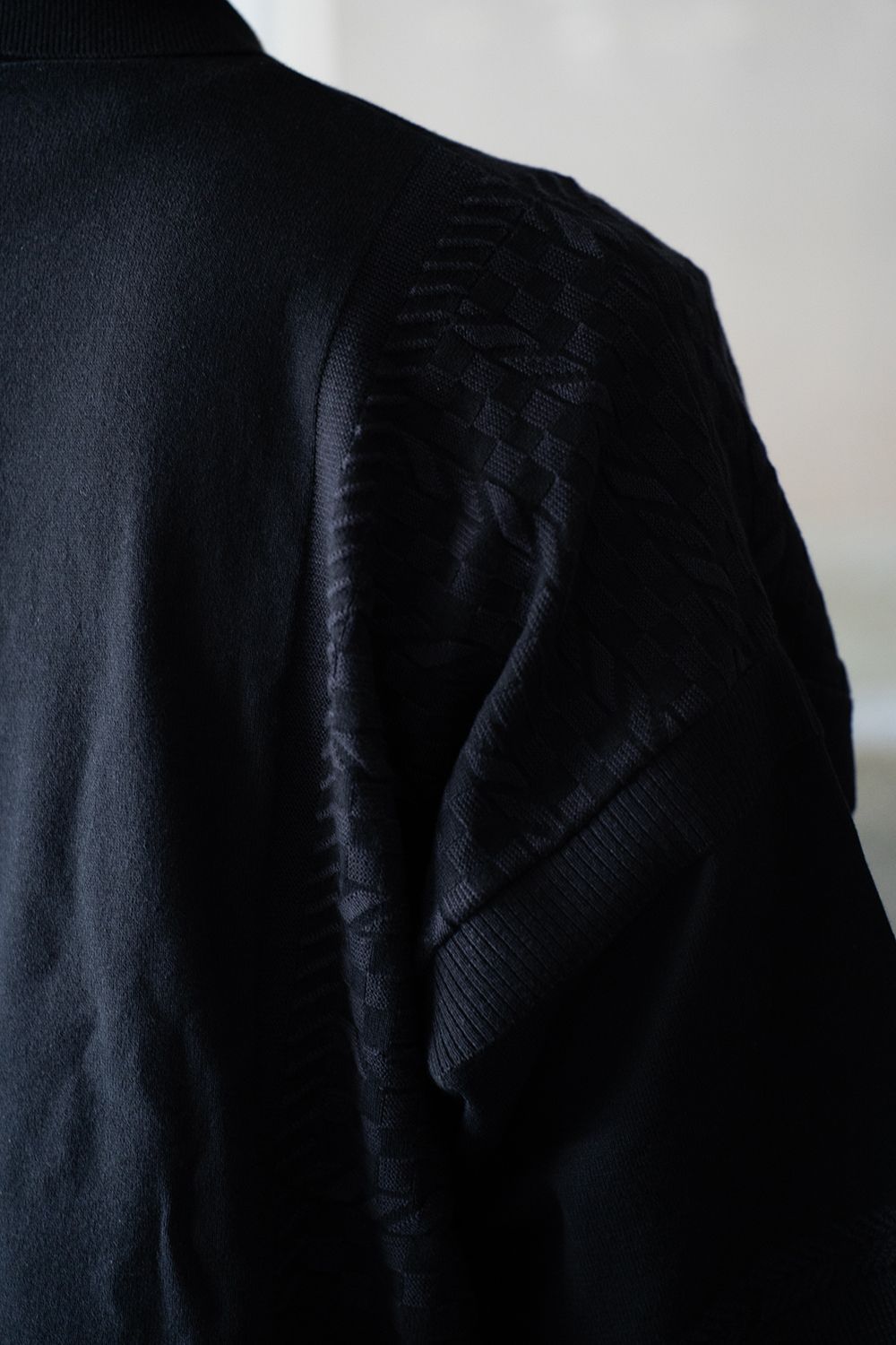 YASHIKI - 【ラスト1点】【24SS】Hazakura Knit Polo(BLACK) | Salty YASHIKI - 【ラスト1点】【24SS】Hazakura Knit Polo(BLACK) | Salty