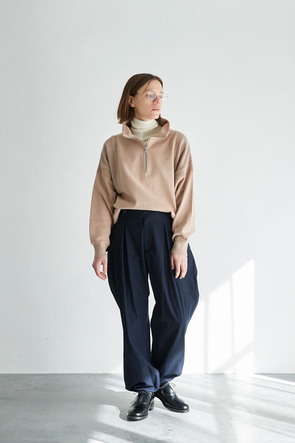 YASHIKI - 【ラスト1点】【23AW】Suikyo Half Zip Knit(PINK) | Salty